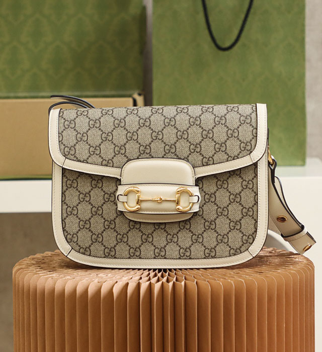 【GUCCI】グッチ スーパーコピー〔グッチ ホースビット 1955〕スモール ショルダーバッグ ホワイト（602204 92TCG 9761）