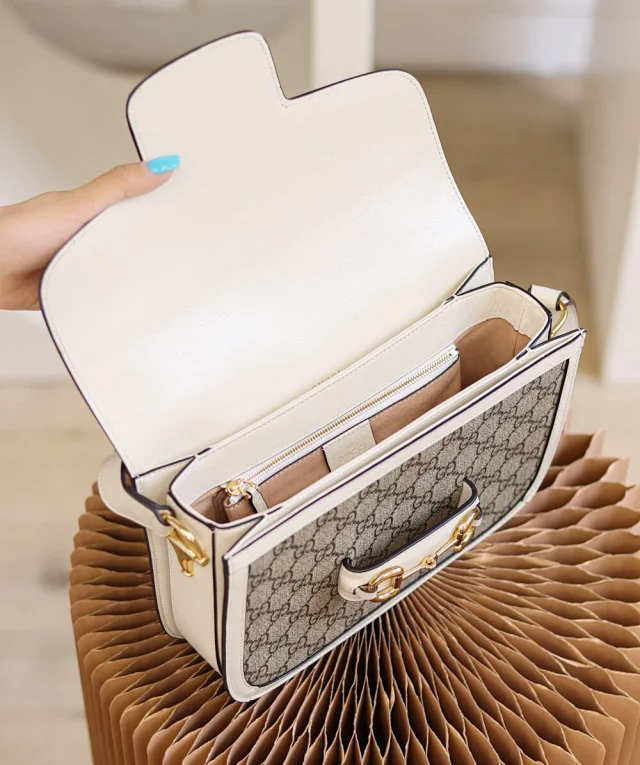 【GUCCI】グッチ スーパーコピー〔グッチ ホースビット 1955〕スモール ショルダーバッグ ホワイト（602204 92TCG 9761）