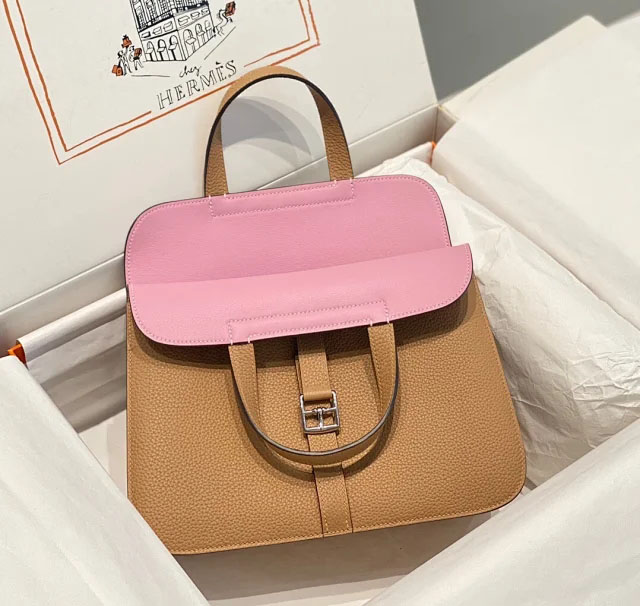 【HERMES】エルメス スーパーコピー アルザン 25 ショルダーバッグ ブラウンピンク（H082131CC）