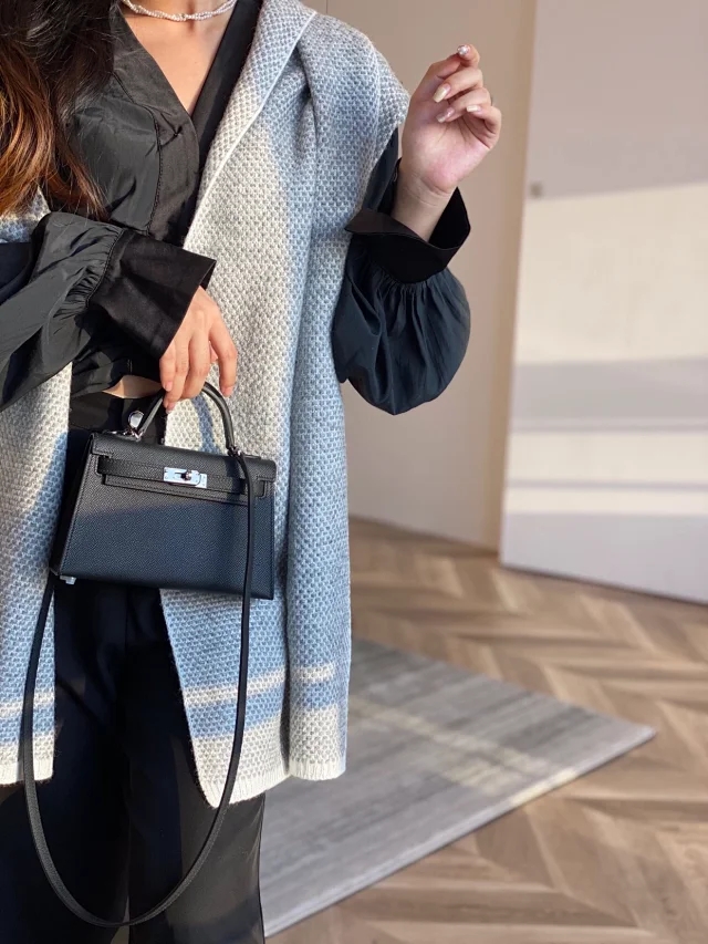 【HERMES】エルメス スーパーコピー ミニケリー２ ショルダーバッグ ノワール（HERMES 001）