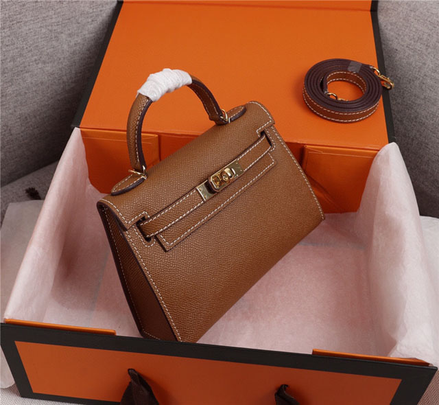 【HERMES】エルメス スーパーコピー ミニケリー２ ショルダーバッグ ブラウン（HERMES 009）
