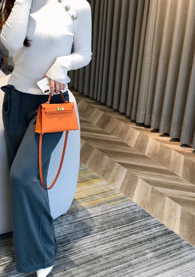 【HERMES】エルメス スーパーコピー ミニケリー２ ショルダーバッグ オレンジ（HERMES 008）