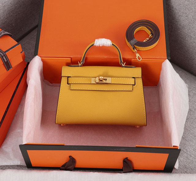【HERMES】エルメス スーパーコピー ミニケリー２ ショルダーバッグ アンバーイエロー（HERMES 006）
