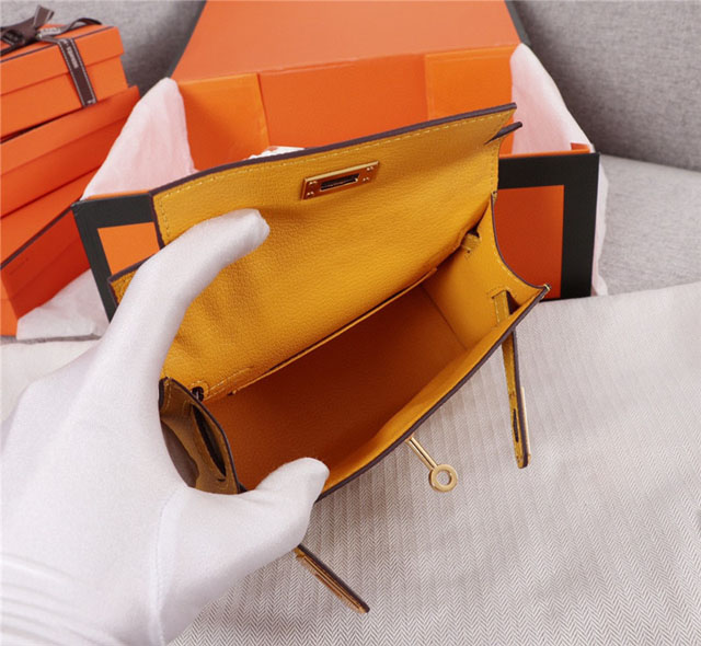 【HERMES】エルメス スーパーコピー ミニケリー２ ショルダーバッグ アンバーイエロー（HERMES 006）