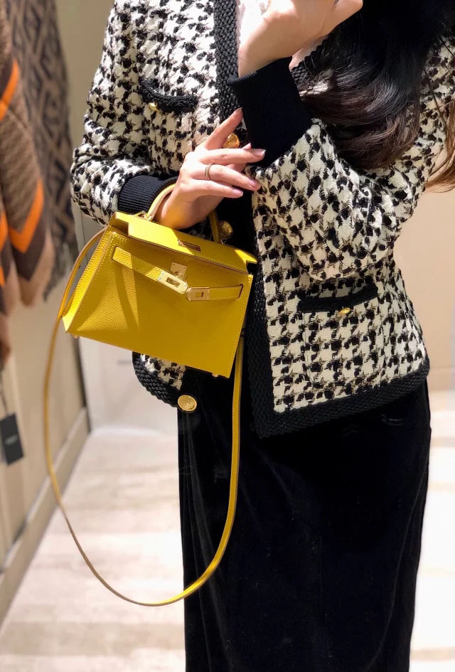 【HERMES】エルメス スーパーコピー ミニケリー２ ショルダーバッグ アンバーイエロー（HERMES 006）