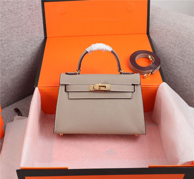 【HERMES】エルメス スーパーコピー ミニケリー２ ショルダーバッグ エトゥープ（HERMES 003）