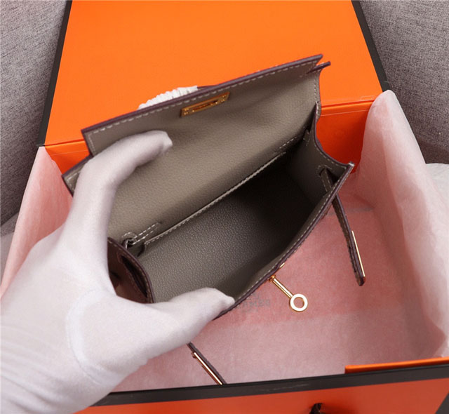 【HERMES】エルメス スーパーコピー ミニケリー２ ショルダーバッグ エトゥープ（HERMES 003）