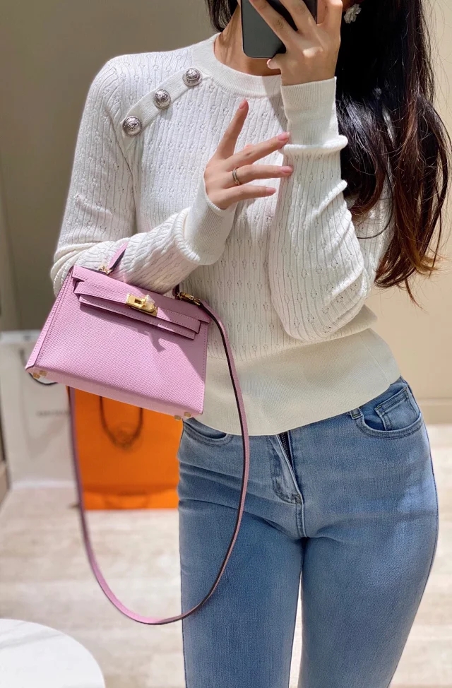 【HERMES】エルメス スーパーコピー ミニケリー２ ショルダーバッグ ローズサクラ（HERMES 005）