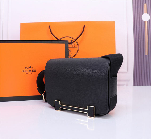 【HERMES】エルメス スーパーコピー ゲタ ショルダーバッグ ブラック（H083052CKAD）