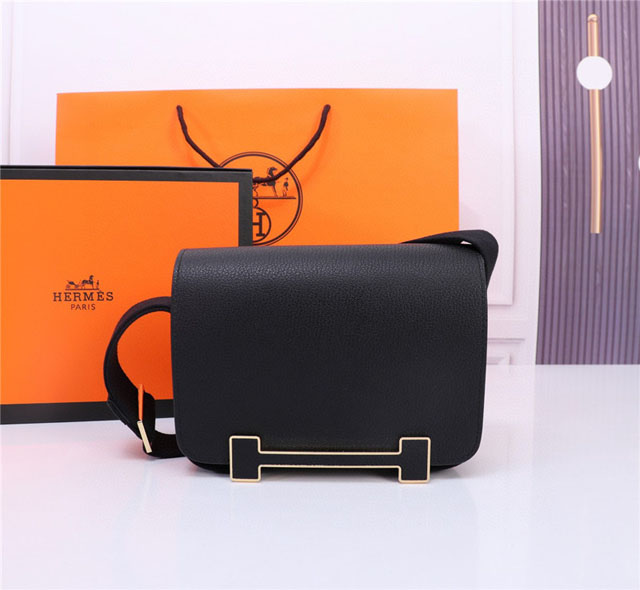 【HERMES】エルメス スーパーコピー ゲタ ショルダーバッグ ブラック（H083052CKAD）
