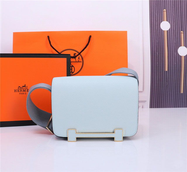 【HERMES】エルメス スーパーコピー ゲタ ショルダーバッグ ブルーペール（H083052CK）