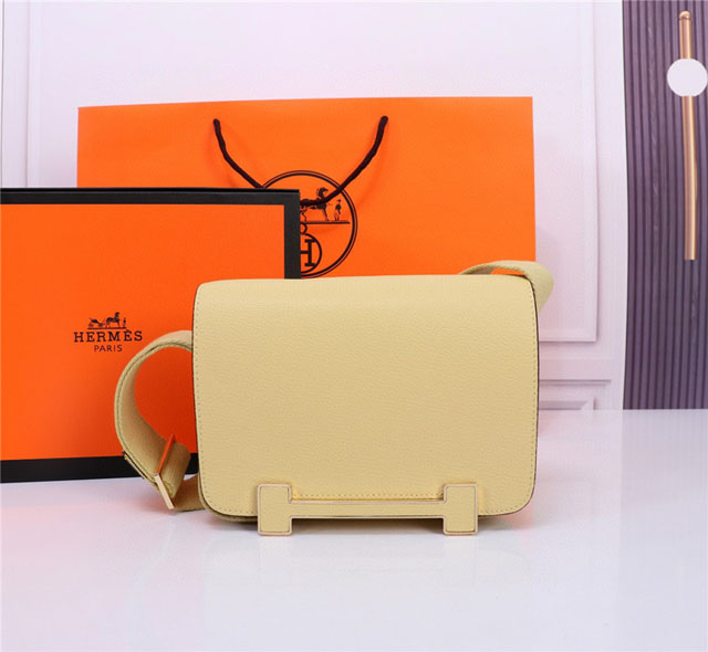 【HERMES】エルメス スーパーコピー ゲタ ショルダーバッグ クリームイエロー（H083052CKBE）