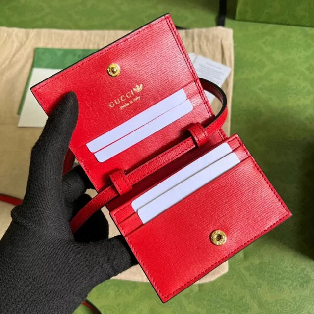 【GUCCI】Adidas x Gucci ホースビット カードホルダー ミニクロスバッグ（702248 UWLBG 4169）