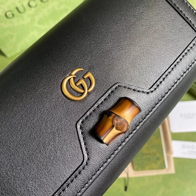 【GUCCI】グッチ ダイアナ パイソン チェーンウォレットブラック（658243 17Q0T 1000）