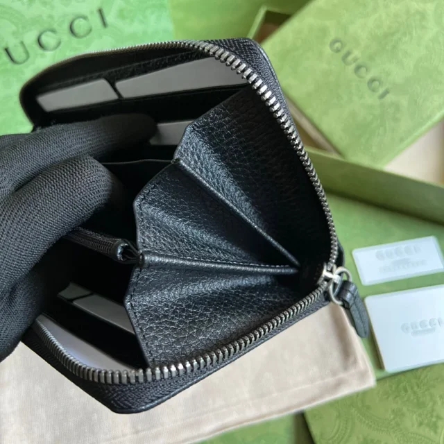 【GUCCI】グッチ 〔GGマーモント〕 ブラック ジップアラウンドウォレット （456117 17WEN 1000）