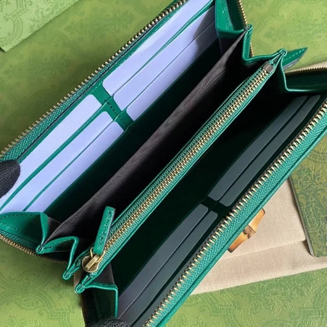【GUCCI】グッチ〔ダイアナ〕ブルー グリーン ジップアラウンド ウォレット（658634 17Q0T 3120）