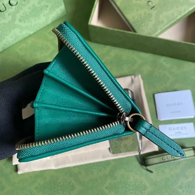 【GUCCI】グッチ〔ダイアナ〕ブルー グリーン ジップアラウンド ウォレット（658634 17Q0T 3120）