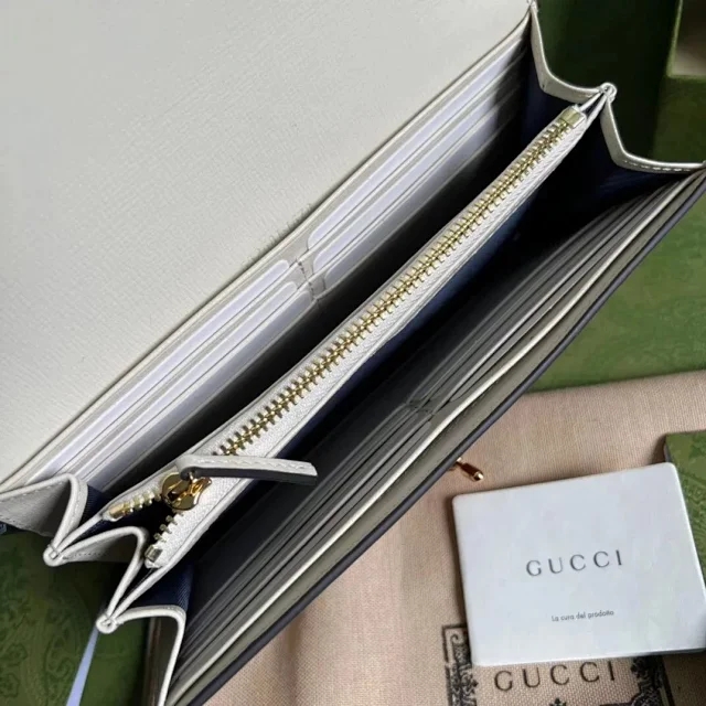 【GUCCI】グッチ 〔ジャッキー 1961〕チェーンウォレット ベージュ×エボニー（652681 HUHHG 9794）