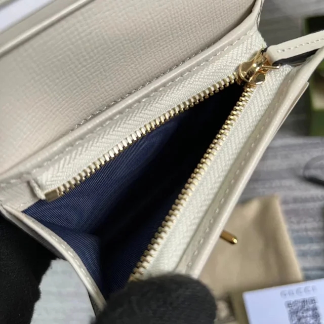 【GUCCI】グッチ〔ジャッキー 1961〕カードケース ウォレット（コイン＆紙幣入れ付き）ホワイト（645536 HUHHG 9794）