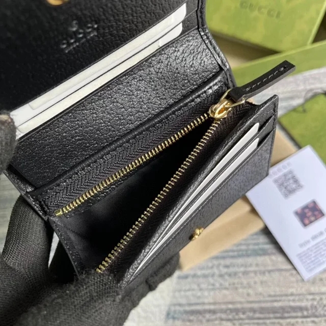 【GUCCI】グッチ〔GGマーモント〕ベリー カードケース ウォレット ブラック（456126 1T5ZG 1170）