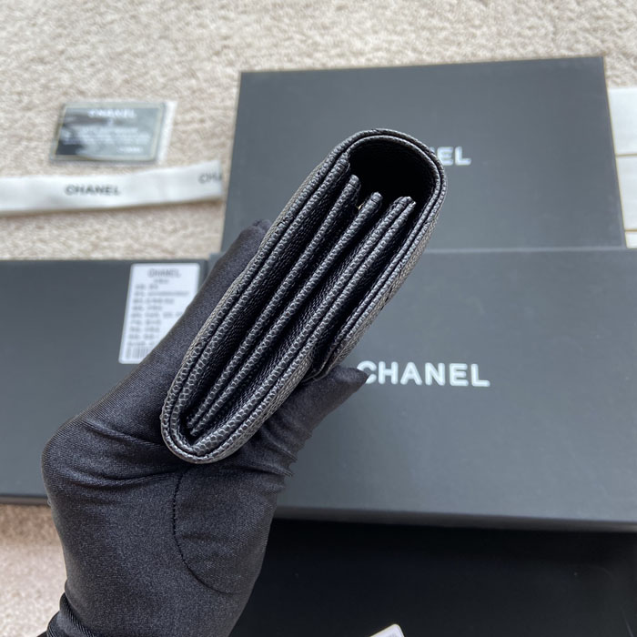 【CHANEL】シャネル スーパーコピー ロング フラップ ウォレット ブラック AP2740