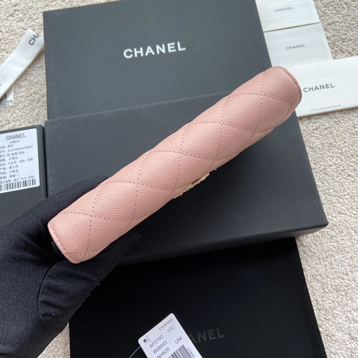 【CHANEL】シャネル スーパーコピー ロング フラップ ウォレット ピンク AP2740
