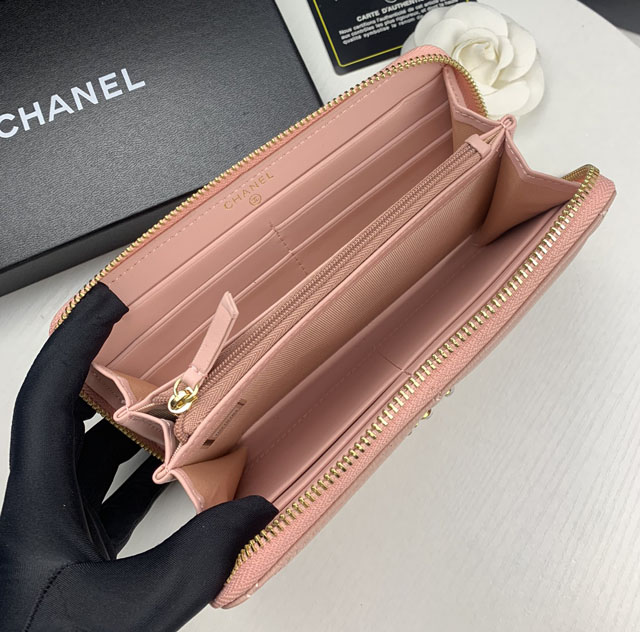 【CHANEL】シャネル 19 ロング ジップ ウォレット ピンク（AP0948）
