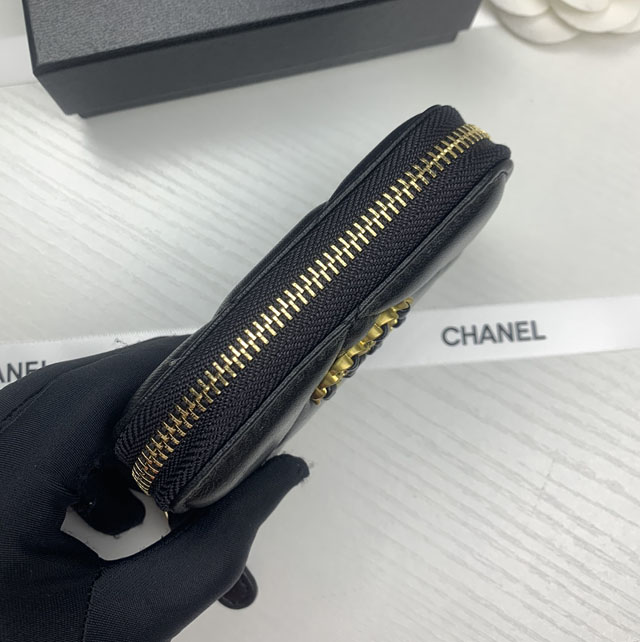 【CHANEL】シャネル ジップ小銭入れ ブラック（AP0949）