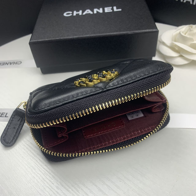 【CHANEL】シャネル ジップ小銭入れ ブラック（AP0949）