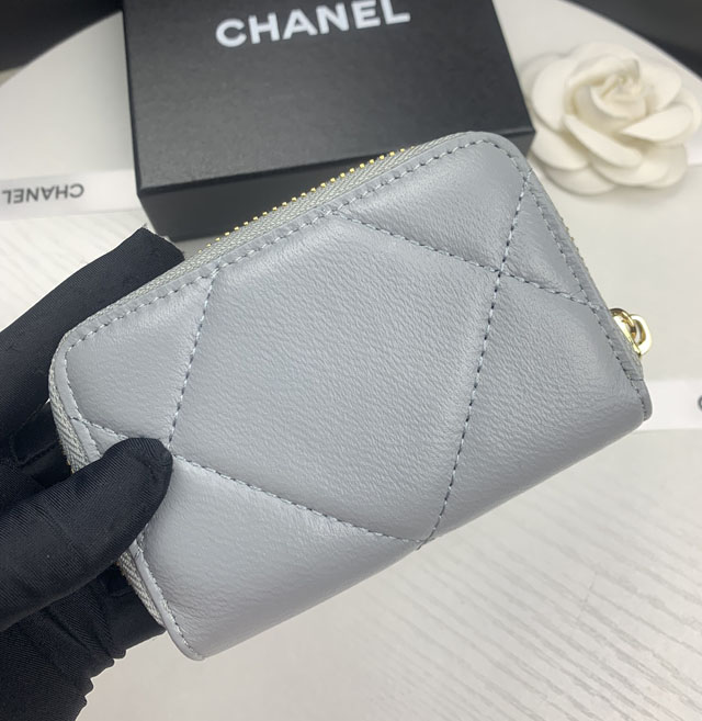 【CHANEL】シャネル ジップ小銭入れ グレー（AP0949）