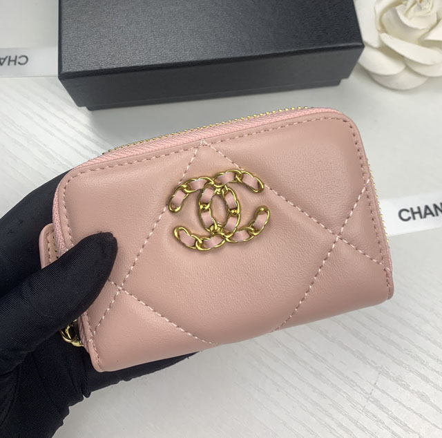 【CHANEL】シャネル ジップ小銭入れ ピンク（AP0949）