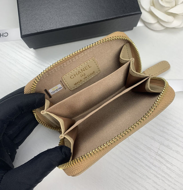 【CHANEL】シャネル ジップ小銭入れ アプリコット（AP0949）