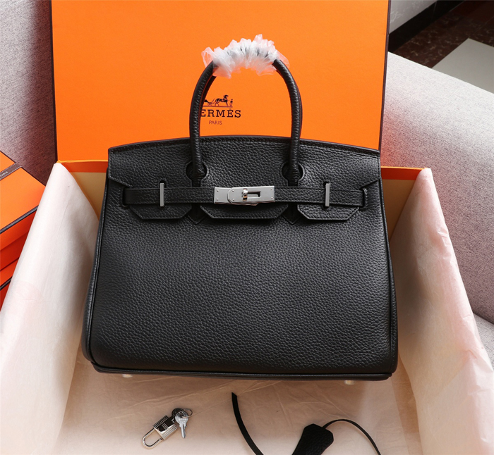 【HERMES】エルメス バッグコレクション《バーキン》35 ハンドバッグ ブラック/シルバー金具（HERMES 003）