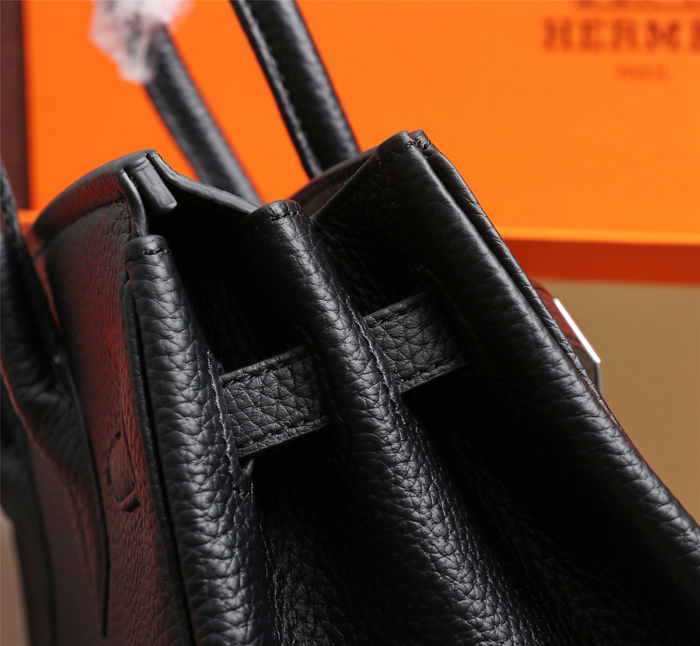 【HERMES】エルメス バッグコレクション《バーキン》35 ハンドバッグ ブラック/シルバー金具（HERMES 003）