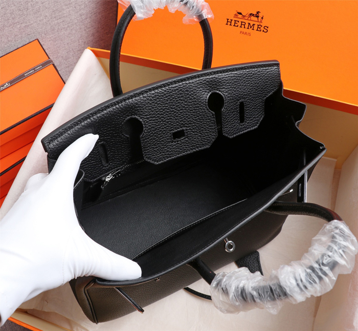 【HERMES】エルメス バッグコレクション《バーキン》35 ハンドバッグ ブラック/シルバー金具（HERMES 003）