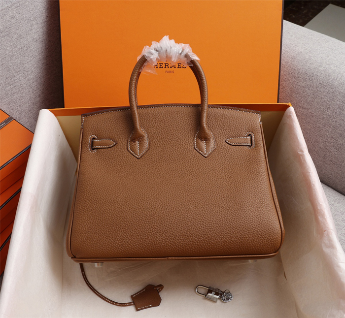 【HERMES】エルメス バッグコレクション《バーキン》35 ハンドバッグ ブラウン/シルバー金具（HERMES 010）