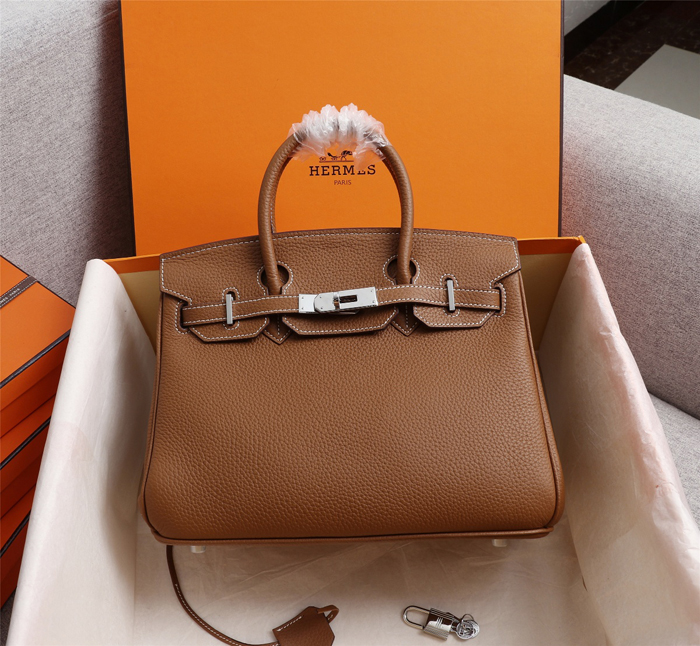 【HERMES】エルメス バッグコレクション《バーキン》35 ハンドバッグ ブラウン/シルバー金具（HERMES 010）
