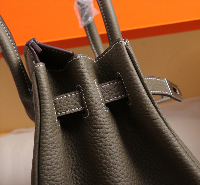 【HERMES】エルメス バッグコレクション《バーキン》35 ハンドバッグ ダークグレー/シルバー金具（HERMES 007）