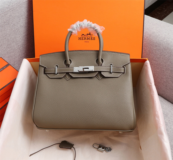 【HERMES】エルメス バッグコレクション《バーキン》35 ハンドバッグ ダークグレー/シルバー金具（HERMES 007）