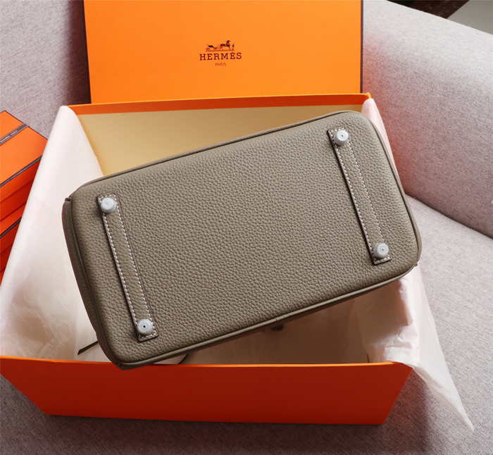 【HERMES】エルメス バッグコレクション《バーキン》35 ハンドバッグ ダークグレー/シルバー金具（HERMES 007）