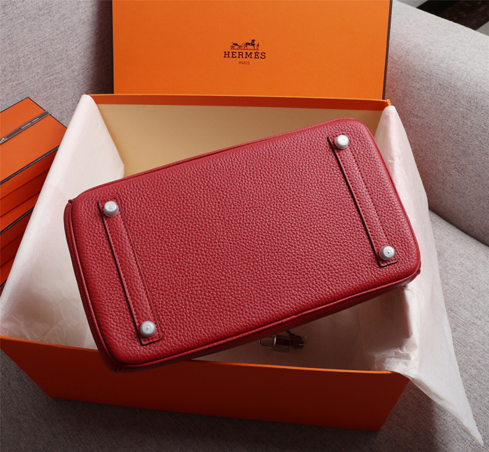 【HERMES】エルメス バッグコレクション《バーキン》35 ハンドバッグ レッド/シルバー金具（HERMES 005）
