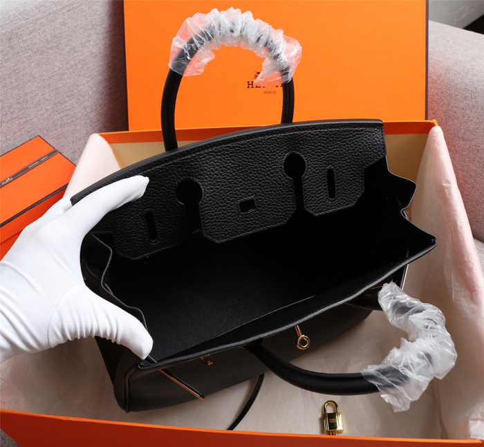 【HERMES】エルメス バッグコレクション《バーキン》35 ハンドバッグ ブラック/ゴールド金具（HERMES 004）