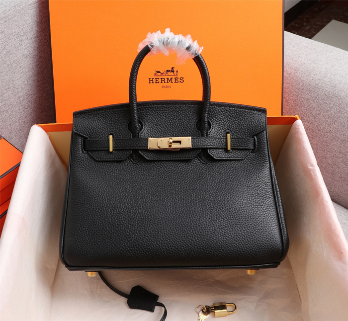 【HERMES】エルメス バッグコレクション《バーキン》35 ハンドバッグ ブラック/ゴールド金具（HERMES 004）
