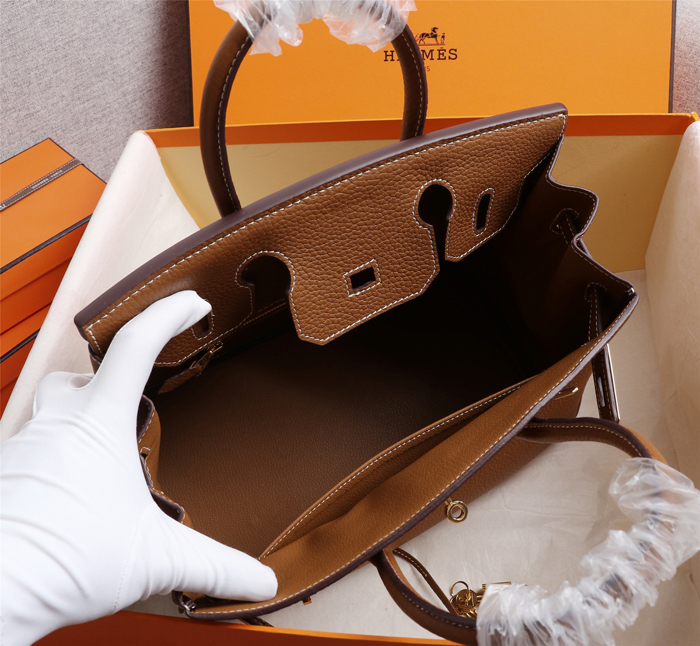 【HERMES】エルメス バッグコレクション《バーキン》35 ハンドバッグ ブラウン/ゴールド金具（HERMES 009）