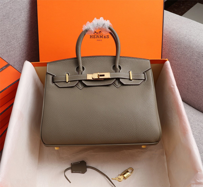 【HERMES】エルメス バッグコレクション《バーキン》35 ハンドバッグ ダークグレー/ゴールド金具（HERMES 008）
