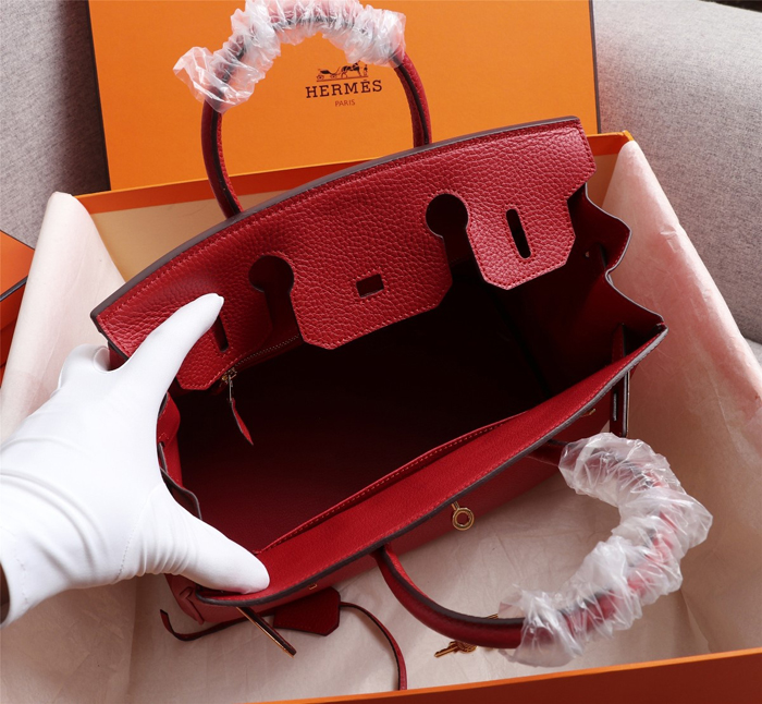 【HERMES】エルメス バッグコレクション《バーキン》35 ハンドバッグ レッド/ゴールド金具（HERMES 006）