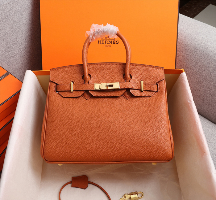 【HERMES】エルメス バッグコレクション《バーキン》35 ハンドバッグ オレンジ/ゴールド金具（HERMES 002）
