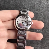  V6工場 カルティエ スーパーコピー バロン ブルー ドゥ カルティエ レディクオーツ ウォッチ 33MM（WSBB0016）
