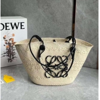 【LOEWE】ロエベ スーパーコピー アナグラム バスケットバッグ ミディアム（イラカヤシ&カーフ） ナチュラル/ブラック A223T43X02