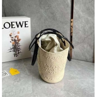 【LOEWE】ロエベ スーパーコピー アナグラム バスケットバッグ ミディアム（イラカヤシ&カーフ） ナチュラル/ブラック A223T43X02